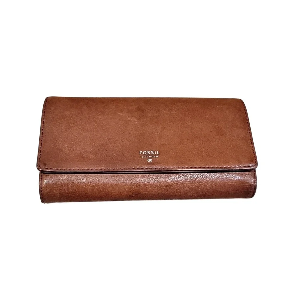 Vintage Fossil Genuine Leather Wallet Issue No. 1934 (Med Brown)